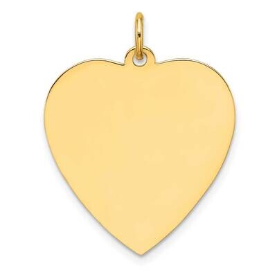 Gp Engraveable Heart Polished Disc Charm Sterling Silver QM548G/35, MPN: QM548G/35,