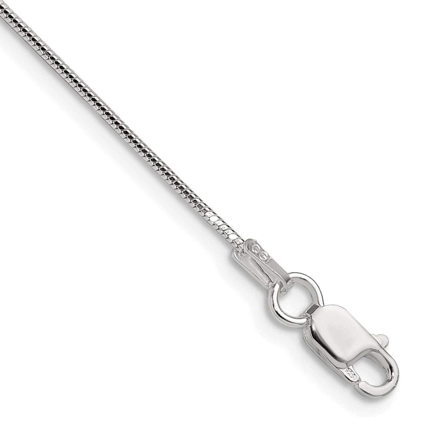 .90mm Octagonal Snake Chain 16 Inch Sterling Silver Polished QOS025-16, MPN: QOS025-16,
