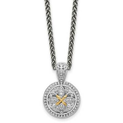 Shey Couture 14K Accent Diamond 18 Inch Necklace Sterling Silver Rhodium-Plated QTC1777, MPN: QTC17…