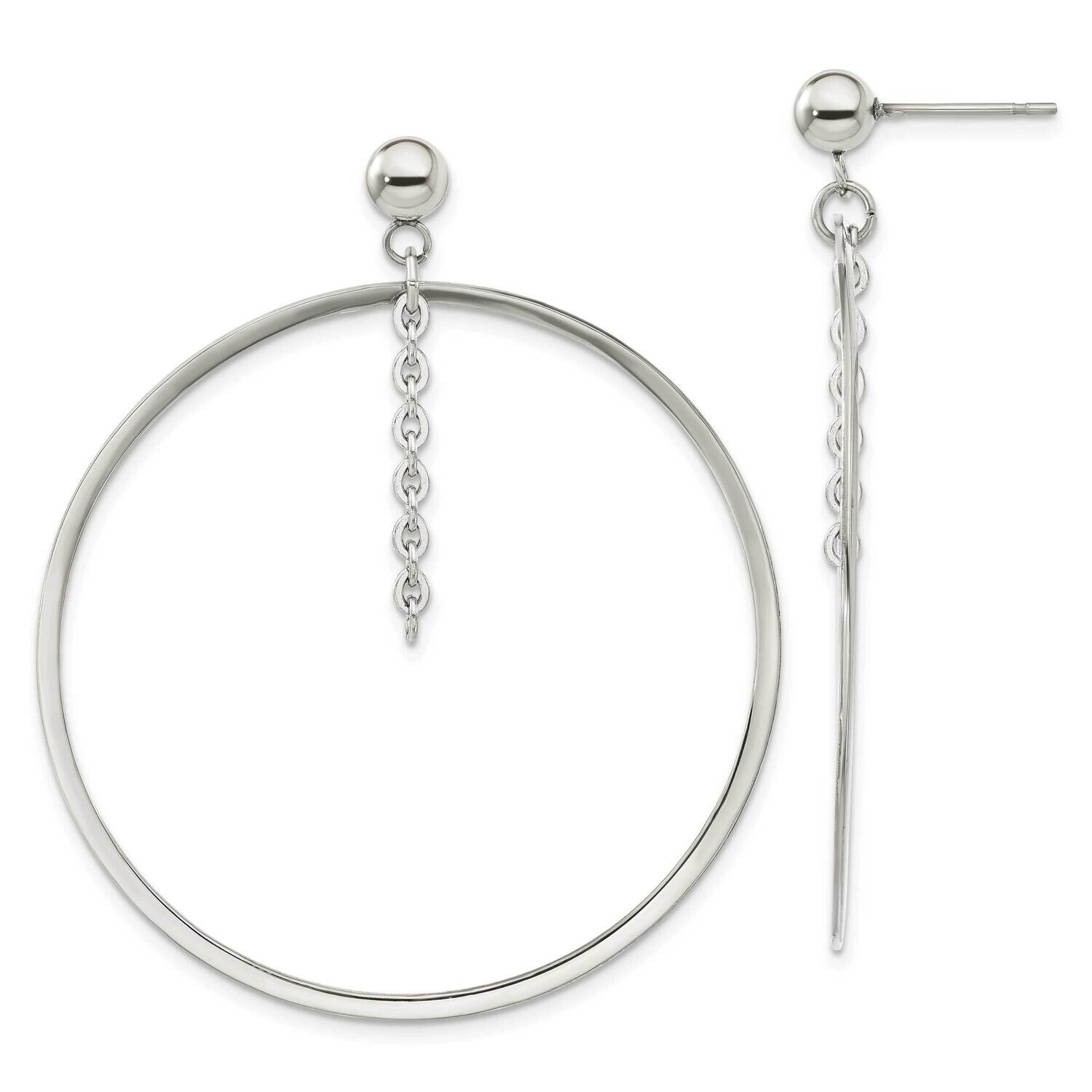 Chisel Polished Circle Post Dangle Earrings Stainless Steel SRE1612 by Chisel, MPN: SRE1612, 883957…
