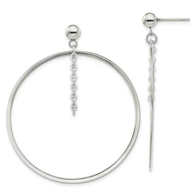 Chisel Polished Circle Post Dangle Earrings Stainless Steel SRE1612 by Chisel, MPN: SRE1612, 883957…