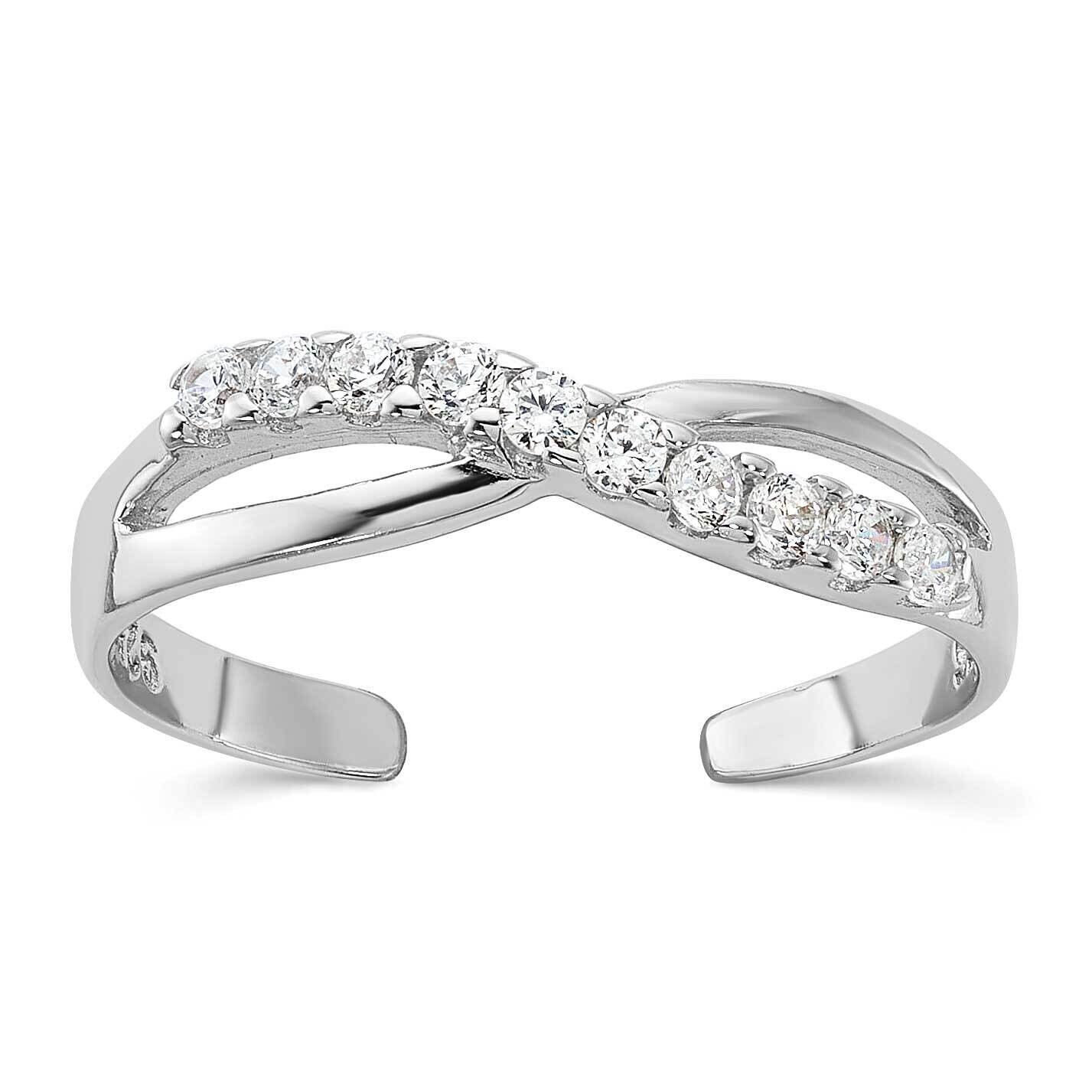 CZ Toe Ring Sterling Silver Rhodium-Plated QR7464, MPN: QR7464,