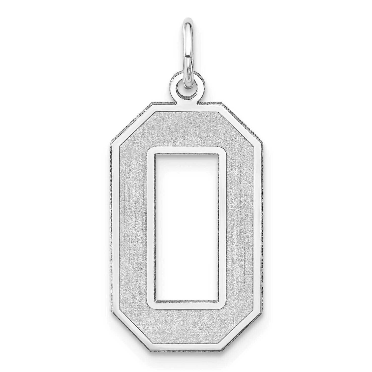 Satin Number 0 Charm Sterling Silver Rhodium-Plated QPXP00, MPN: QPXP00,