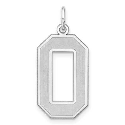 Satin Number 0 Charm Sterling Silver Rhodium-Plated QPXP00, MPN: QPXP00,