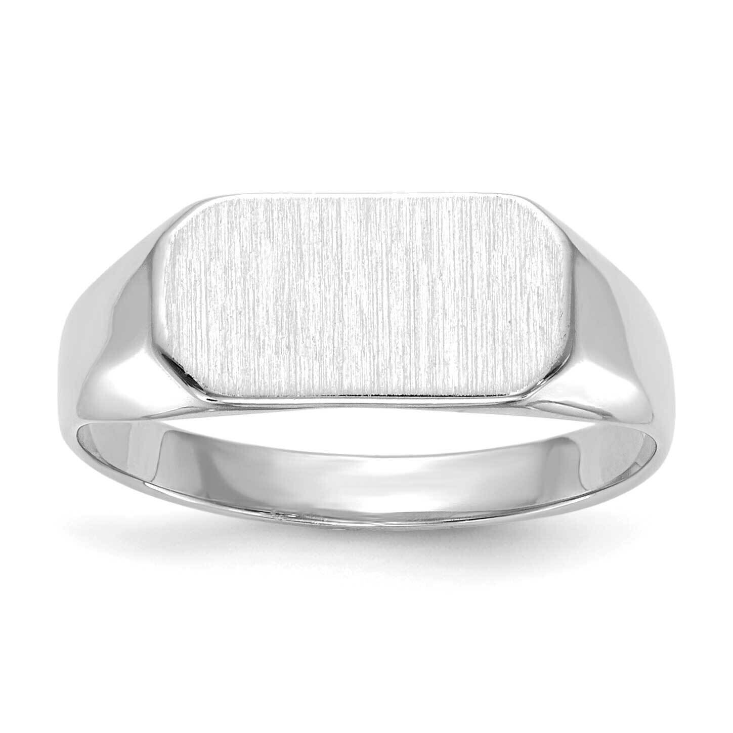 6.5X12.0mm Closed Back Children&#39;s Signet Ring 14k White Gold RS419W, MPN: RS419W,
