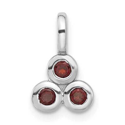 Garnet Pendant Sterling Silver Rhodium-Plated QP5864GA, MPN: QP5864GA,