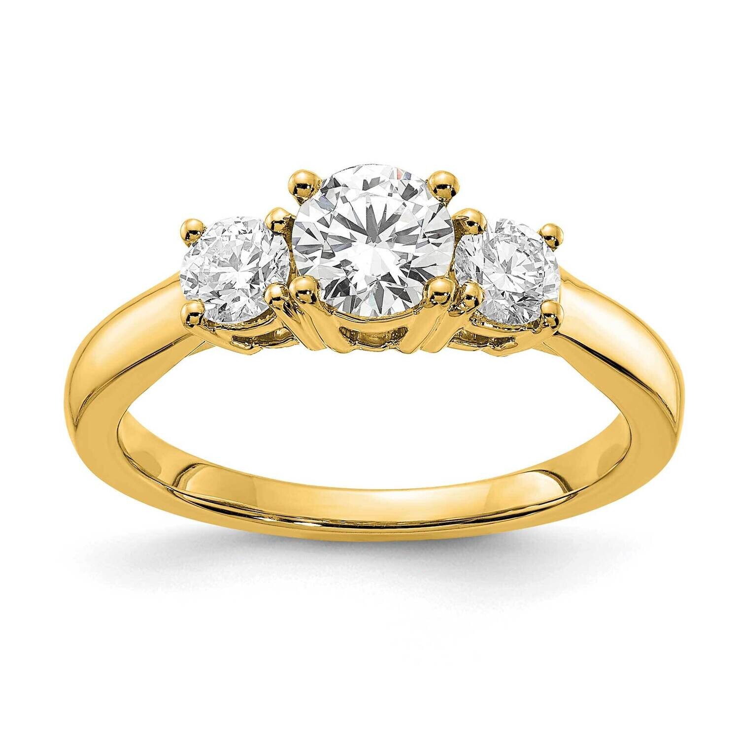 Diamond Si1/Si2 G H I 3-Stone Semi-Mount Engagement R 14k Gold RM4229E-100-YLG, MPN: RM4229E-100-YL…