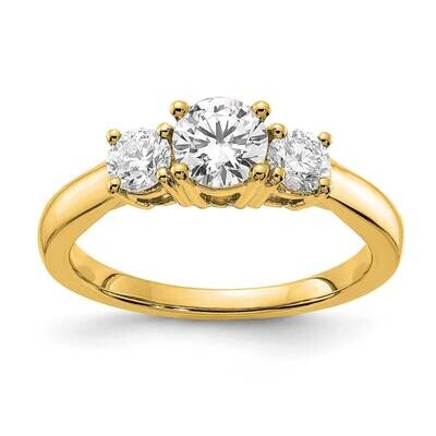 Diamond Si1/Si2 G H I 3-Stone Semi-Mount Engagement R 14k Gold RM4229E-100-YLG, MPN: RM4229E-100-YL…
