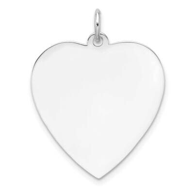 Rh-Plt Engraveable Heart Polished Front Back Disc Charm Sterling Silver QM548/18P, MPN: QM548/18P,