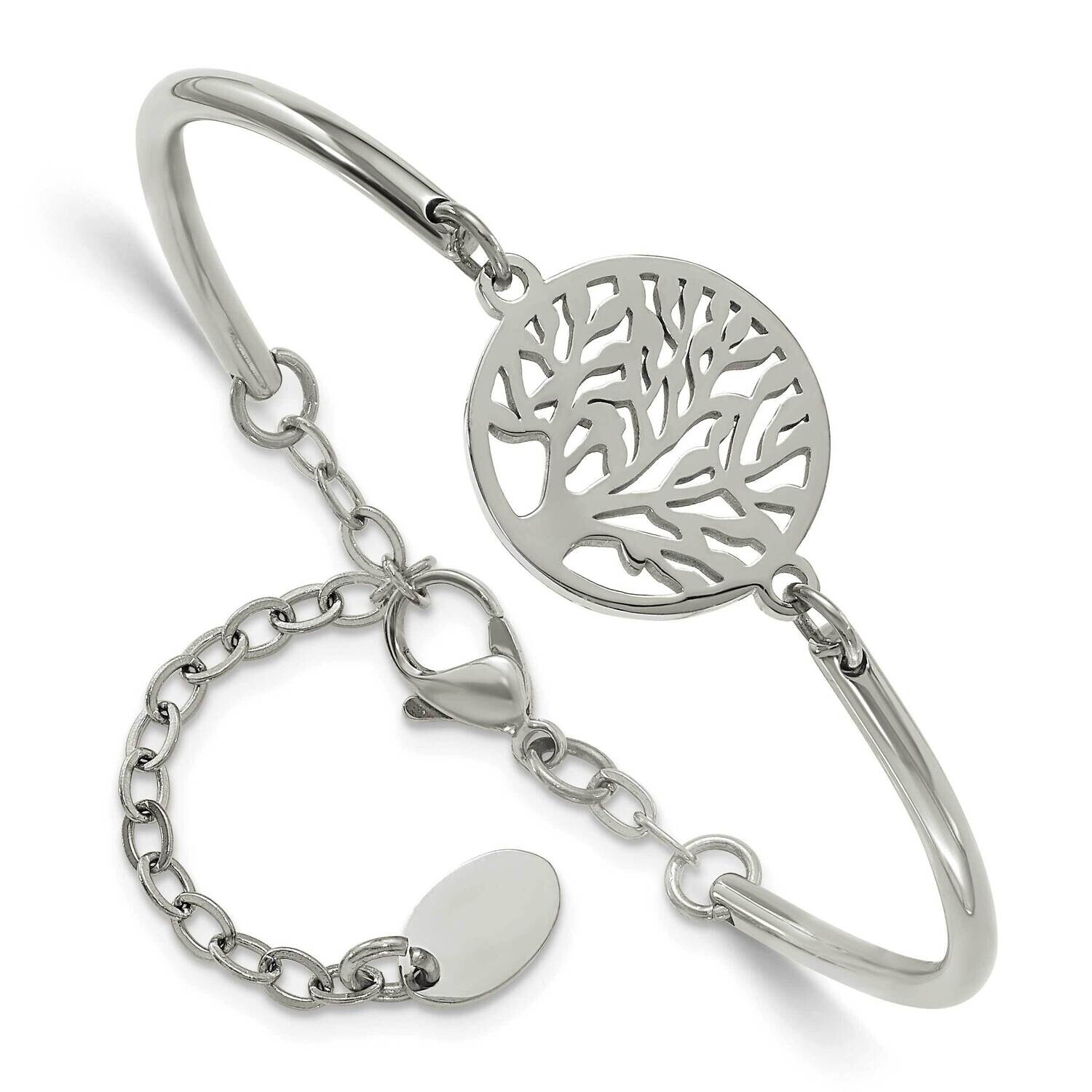 Chisel Polished Tree 5.75 Inch 2 Inch Extension Bangle Bracelet Stainless Steel SRB3108-5.5 by Chis…