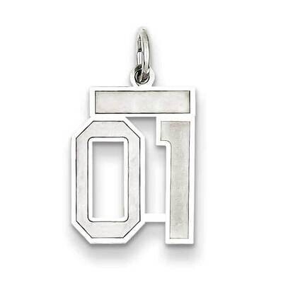 Small Satin Number 1 Top Sterling Silver QPS01T, MPN: QPS01T,