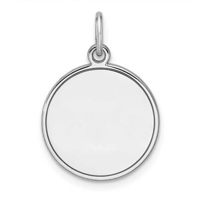 Rhod-Plated Eng. Rnd Polish Front/Satin Back Disc Charm Sterling Silver QM546/18, MPN: QM546/18,