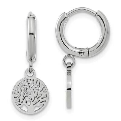 Chisel Polished Tree Dangle Hoop Earring Stainless Steel SRE1618 by Chisel, MPN: SRE1618, 883957749…