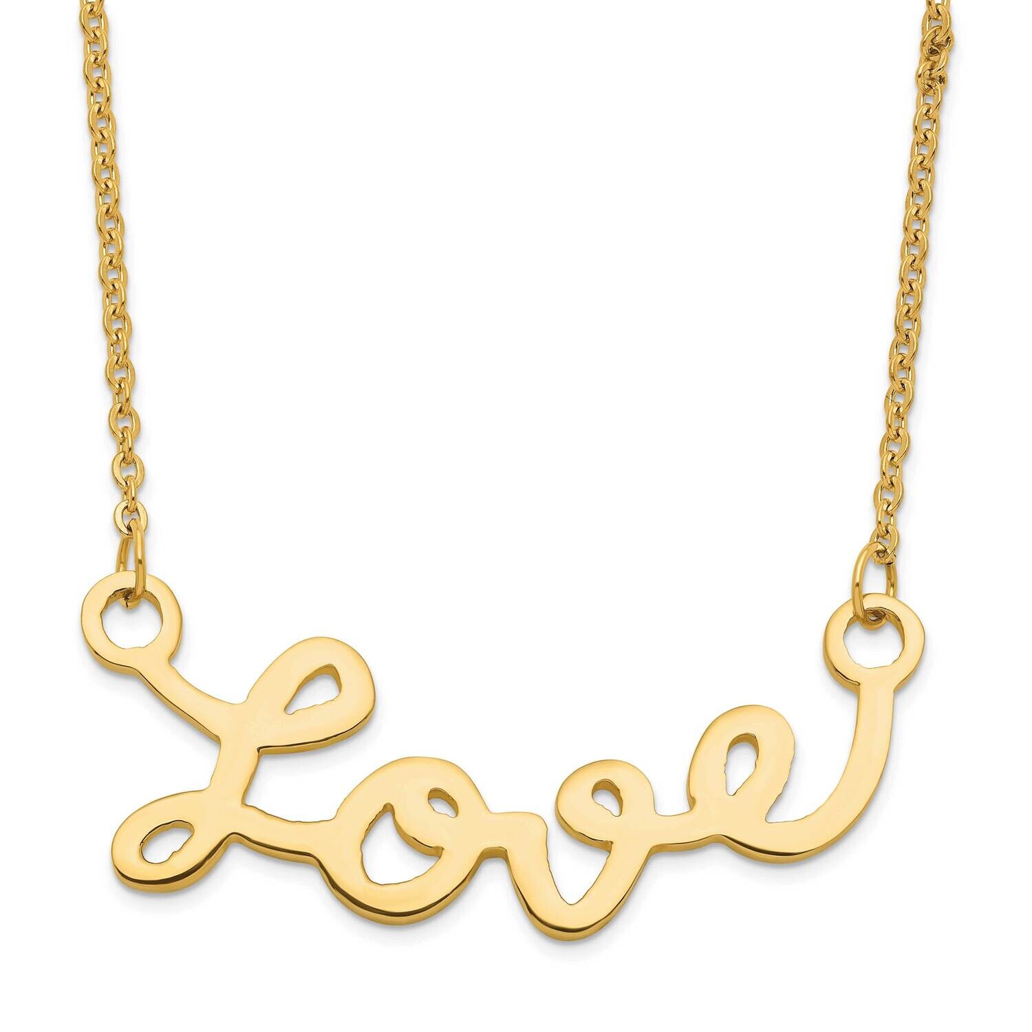 Polished Yellow Ip-Plated Love Necklace Stainless Steel SRN1667-18.5 by Chisel, MPN: SRN1667-18.5, …