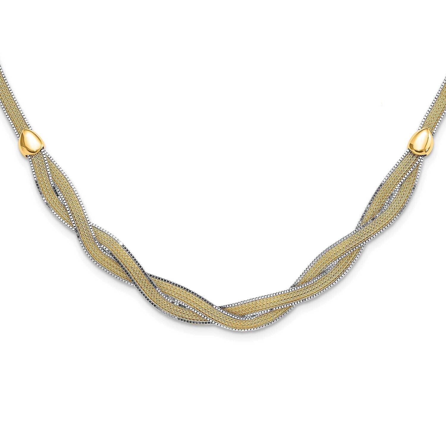 17 Inch 2 Inch Extender Mesh Necklace 14k Two-Tone Gold SF2991-17, MPN: SF2991-17,