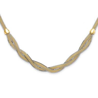 17 Inch 2 Inch Extender Mesh Necklace 14k Two-Tone Gold SF2991-17, MPN: SF2991-17,