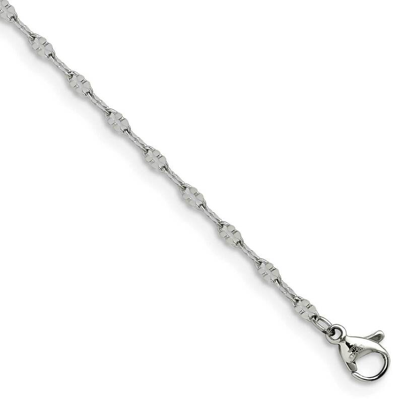 Chisel Polished 9.5 Inch Fancy Link Chain Anklet Stainless Steel SRN1619-9.5