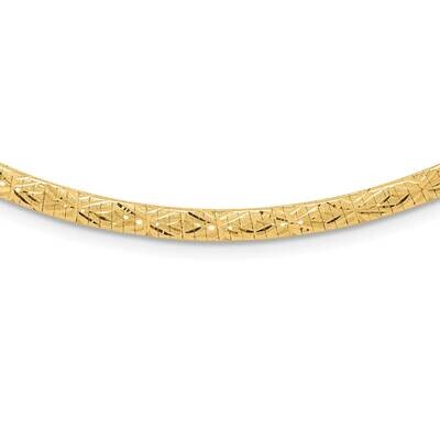 Flat Diamond-Cut 4.00mm Fancy Reversible Omega Necklace 14k Gold SF2965-17.25, MPN: SF2965-17.25,