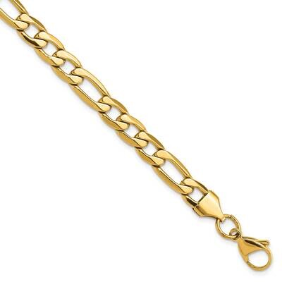 Chisel Polished Yellow Ip-Plated 7.50mm 8.25 Inch Figaro Bracelet Stainless Steel SRB3050-8.25 by C…