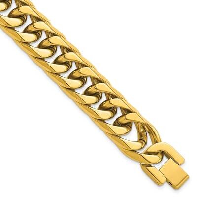 Chisel Polished Yellow Ip-Plated 16mm 8.5 Inch Heavy Curb Link Bracelet Stainless Steel SRB3068-8.5…