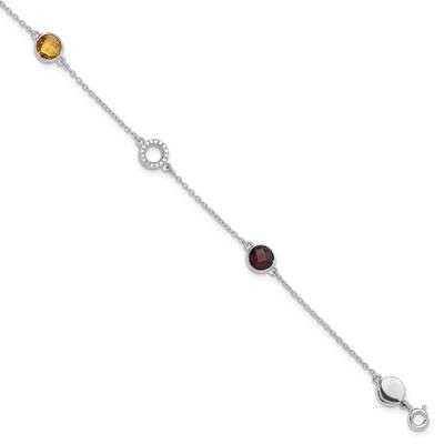 Rh Plated White Ice Diamondiamond-Cuti Ga 1 Inch Extender Bracelet Sterling Silver QW361CIGA-7.25, …