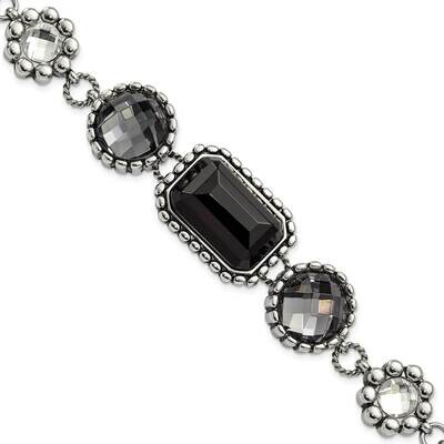 Polished/Antiqued Glass Beaded 1 Inch Extender Bracelet Stainless Steel SRB1390-8 by Chisel, MPN: S…