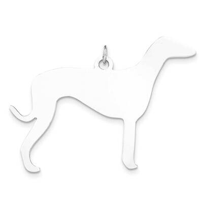 Toni Tails Engraveable Large Grey Hound Disc Charm Sterling Silver QP4726, MPN: QP4726,