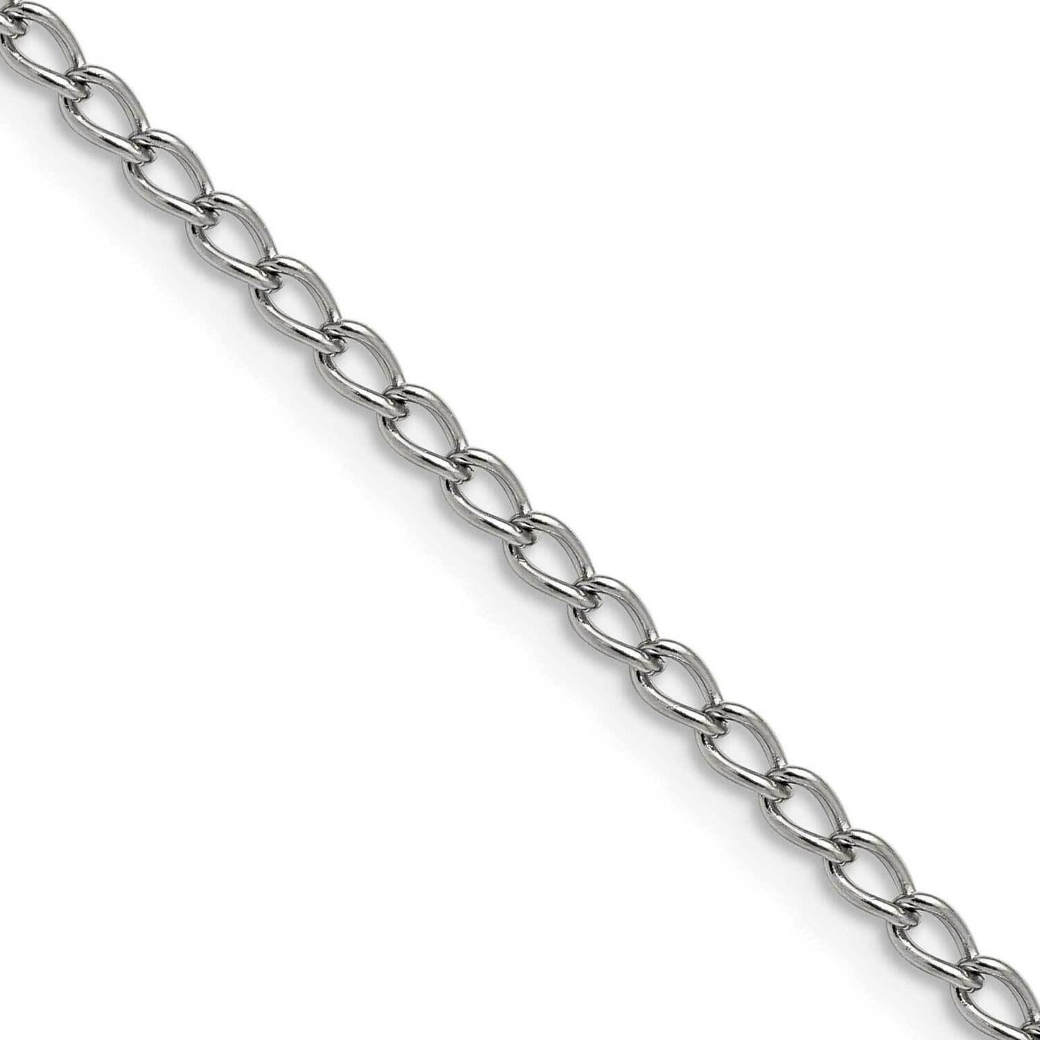 Chisel Polished 3mm 22 Inch Curb Chain Stainless Steel SRN225-22