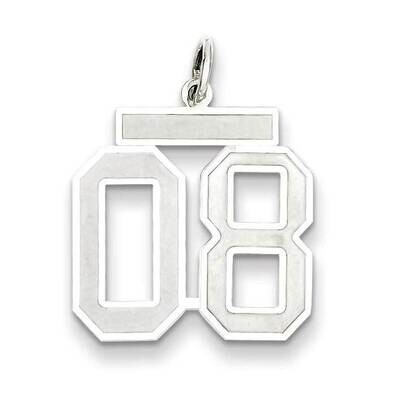 Medium Satin Number 8 Top Sterling Silver Rhodium-Plated QPM08T, MPN: QPM08T, 883957126319
