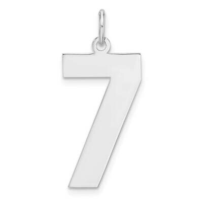 Polished Number 7 Charm Sterling Silver Rhodium-Plated QPXL07, MPN: QPXL07,