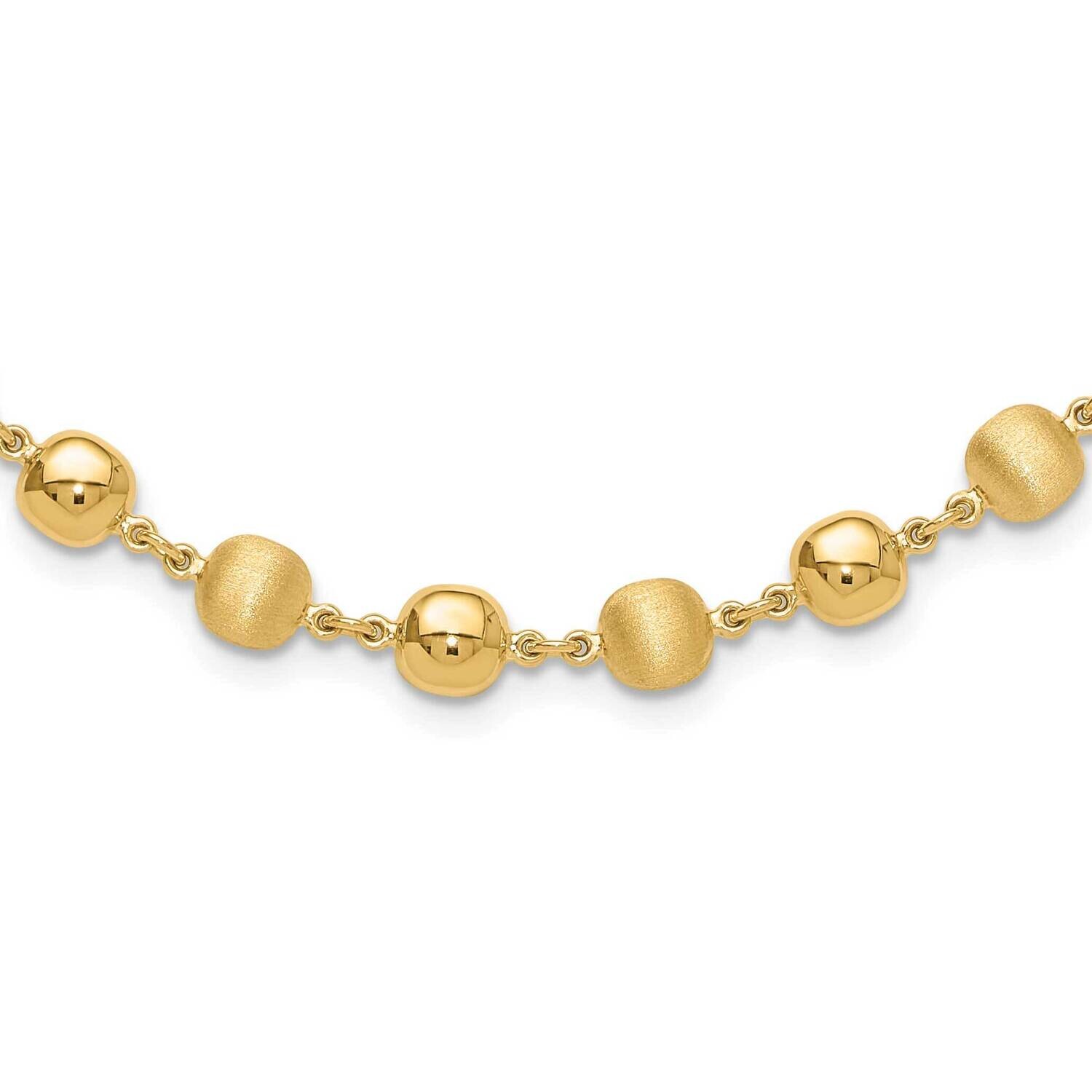 Satin Puffed Circles Necklace 14k Polished Gold SF2978-17.75, MPN: SF2978-17.75,