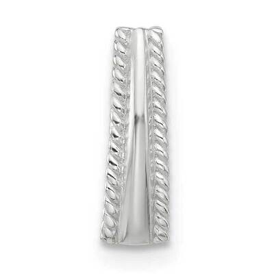 E-Coated Textured Edge Chain Slide Sterling Silver QP5734, MPN: QP5734,
