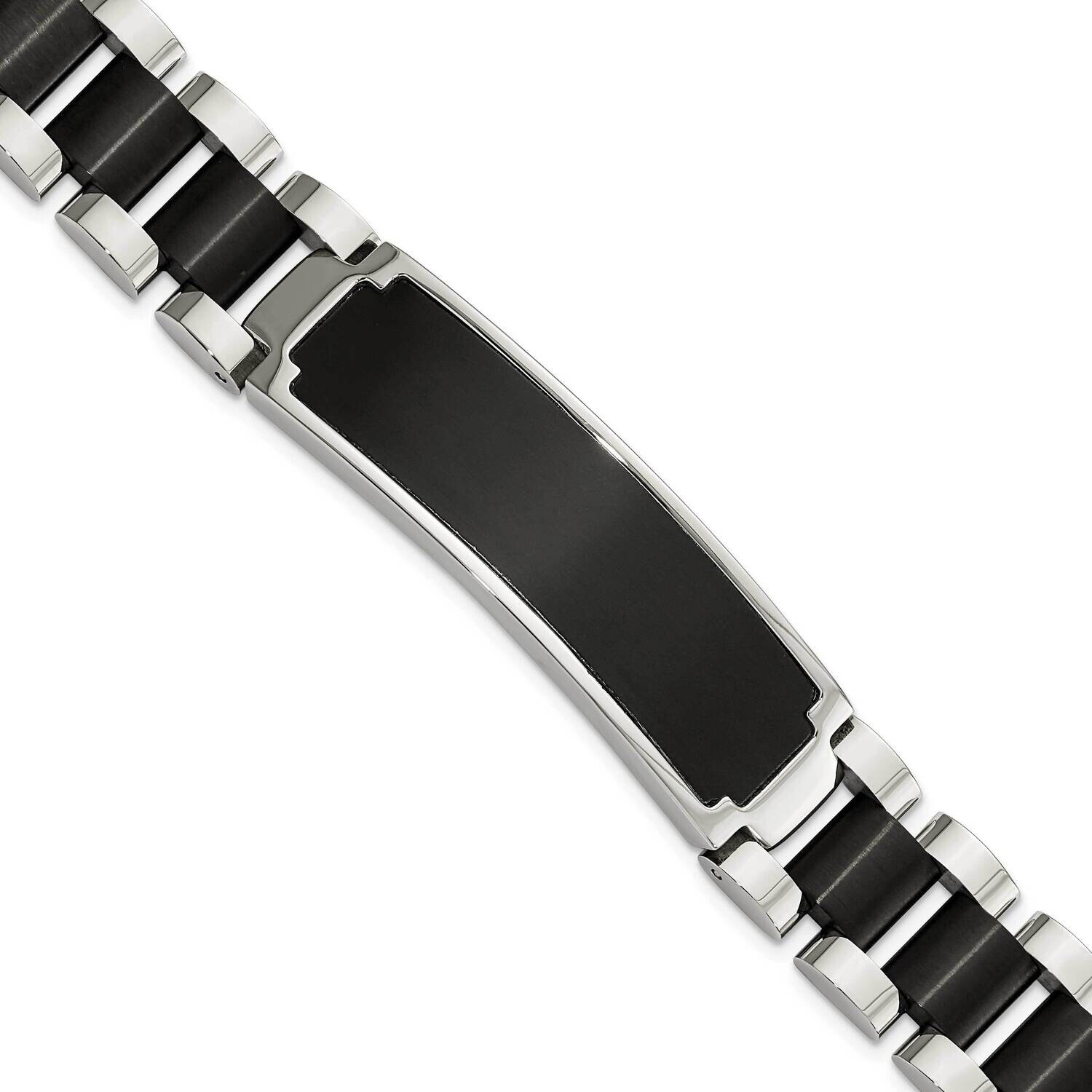Chisel Brushed Polished Black Ip-Plated 8.5 Inch Id Bracelet Stainless Steel SRB3078-8.5 by Chisel,…