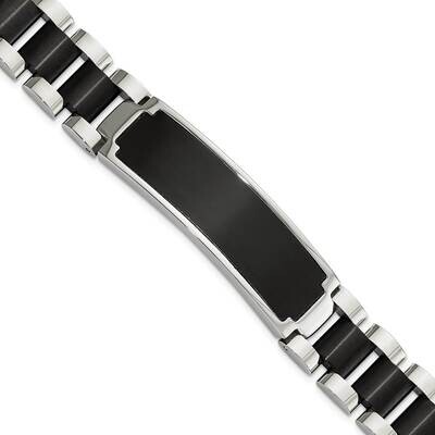 Chisel Brushed Polished Black Ip-Plated 8.5 Inch Id Bracelet Stainless Steel SRB3078-8.5 by Chisel,…