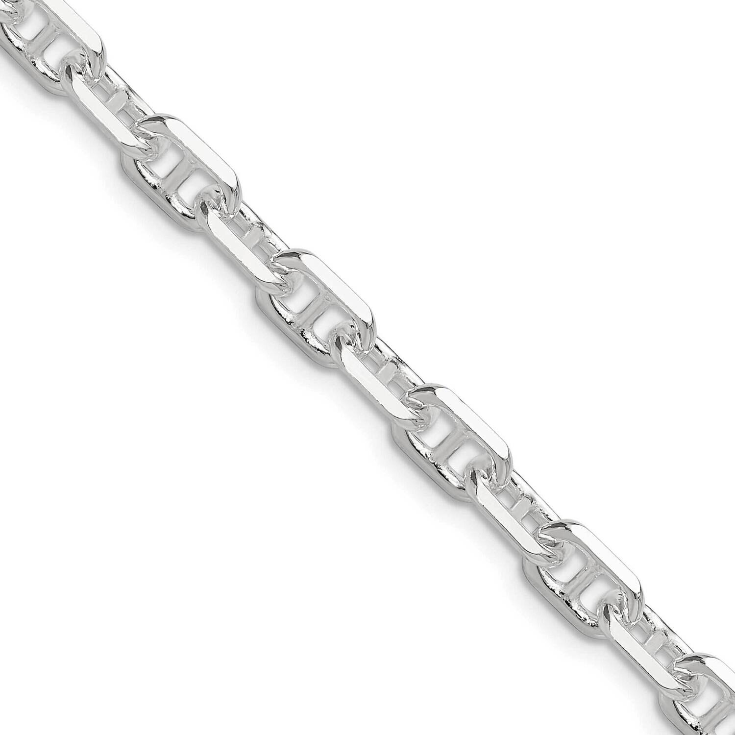 Diamond-Cut 5.75mm Marine Link Chain 18 Inch Sterling Silver Polished QMA150-18