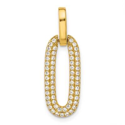 Gold-Tone Micro Pave CZ Pendant Sterling Silver QP5745GP, MPN: QP5745GP,