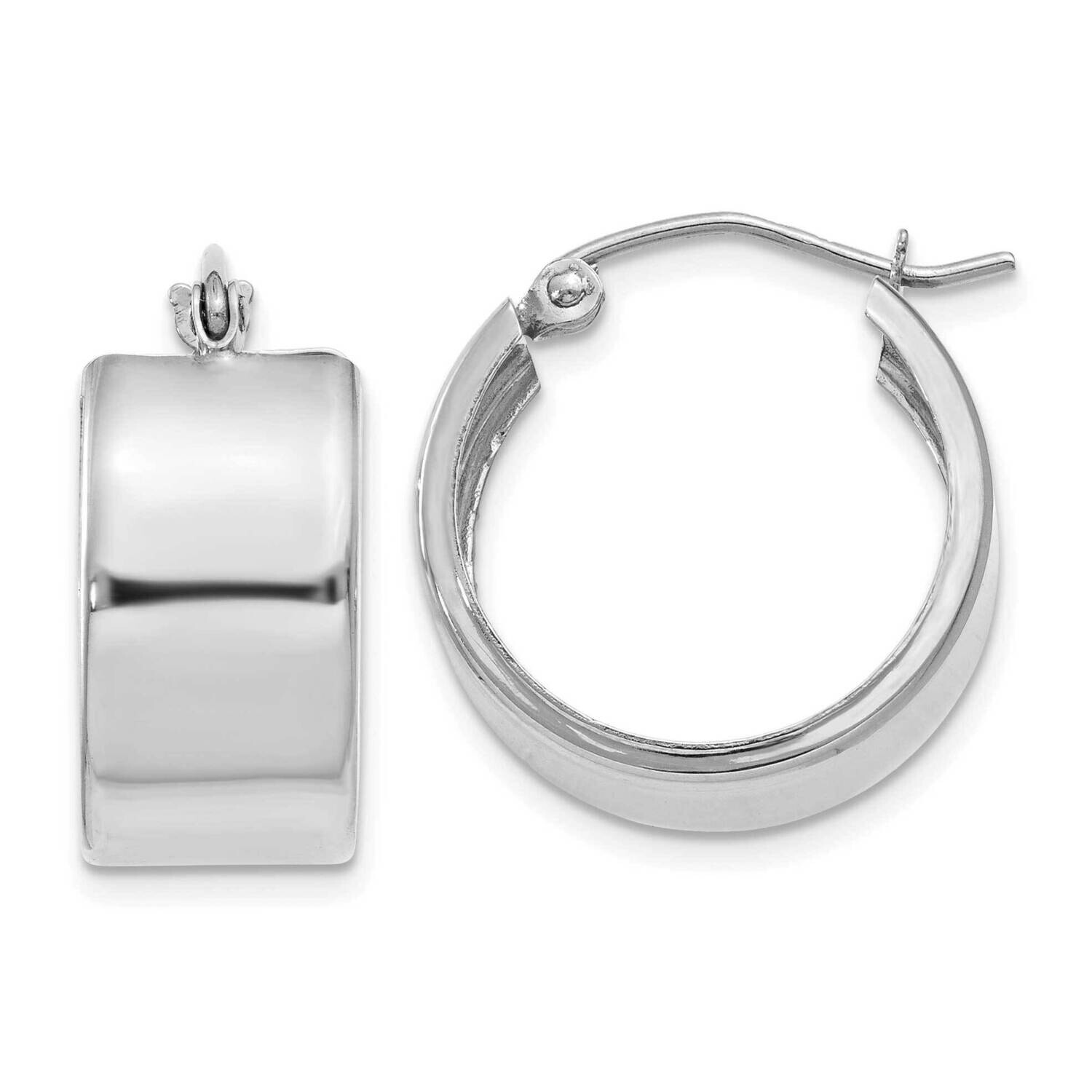 8.25mm Polished Hoop Earrings 14k White Gold S1161W, MPN: S1161W, 196904101056