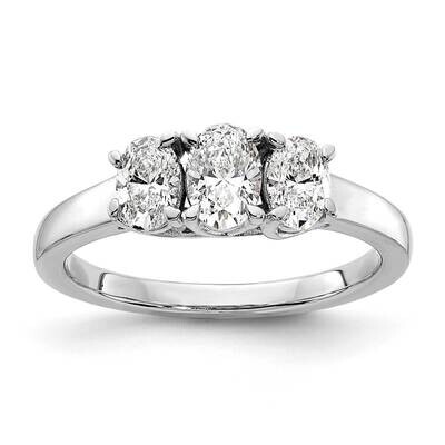 3 Stone Mounting 3/8Ct Ctr X 2- 1/3Ct Sides 14k White Gold RM8264W-100-7MTG, MPN: RM8264W-100-7MTG,