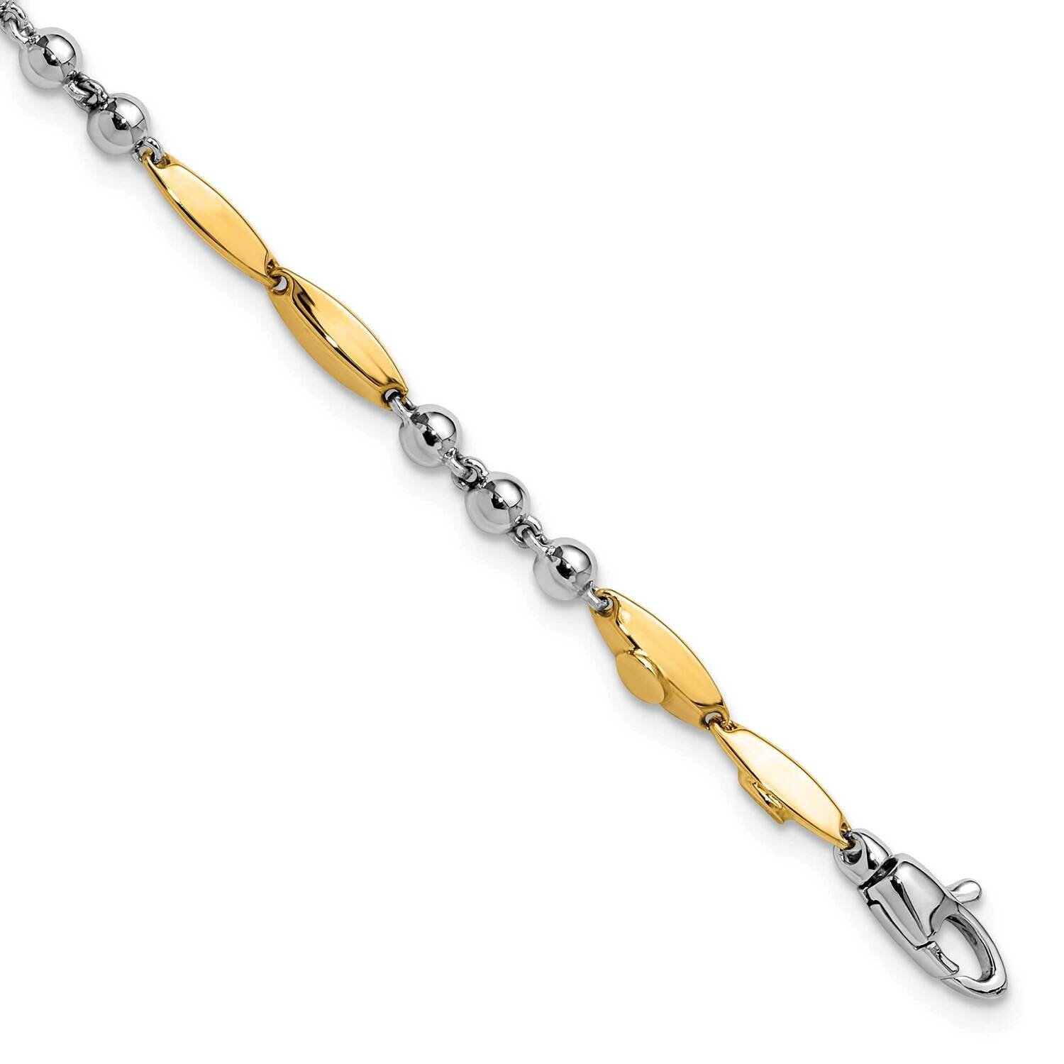 Polished 7.75 Inch Bracelet 14k Two-Tone Gold SF2980-7.75, MPN: SF2980-7.75,