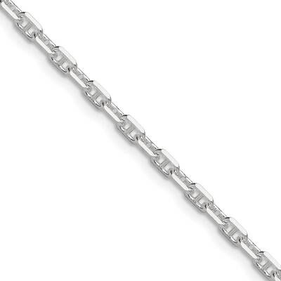 Diamond-Cut 3mm Marine Link Chain 22 Inch Sterling Silver Polished QMA080-22, MPN: QMA080-22,