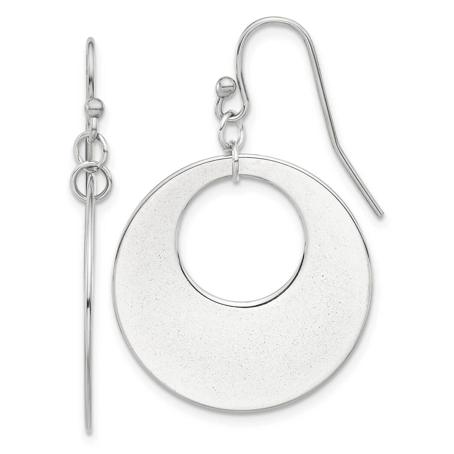 Chisel Polished Circles Dangle Shepherd Hook Earrings Stainless Steel SRE1614 by Chisel, MPN: SRE16…