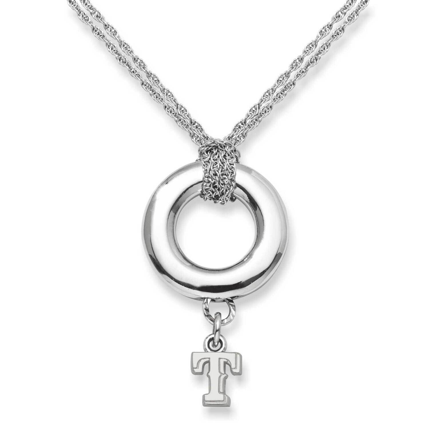 Texas Rangers T 3/8 On Halo Necklace Sterling Silver RAN016HALO-SS, MPN: RAN016HALO-SS, 634401994578