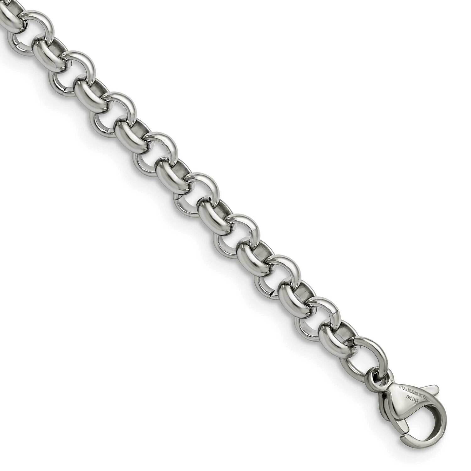 Chisel Polished 6mm 7.5 Inch Rolo Chain Stainless Steel SRN231-7.5