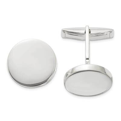 Round Cuff Links Sterling Silver Polished QQ630 by Men&#39;s Jewelry and Accessories, MPN: QQ630,