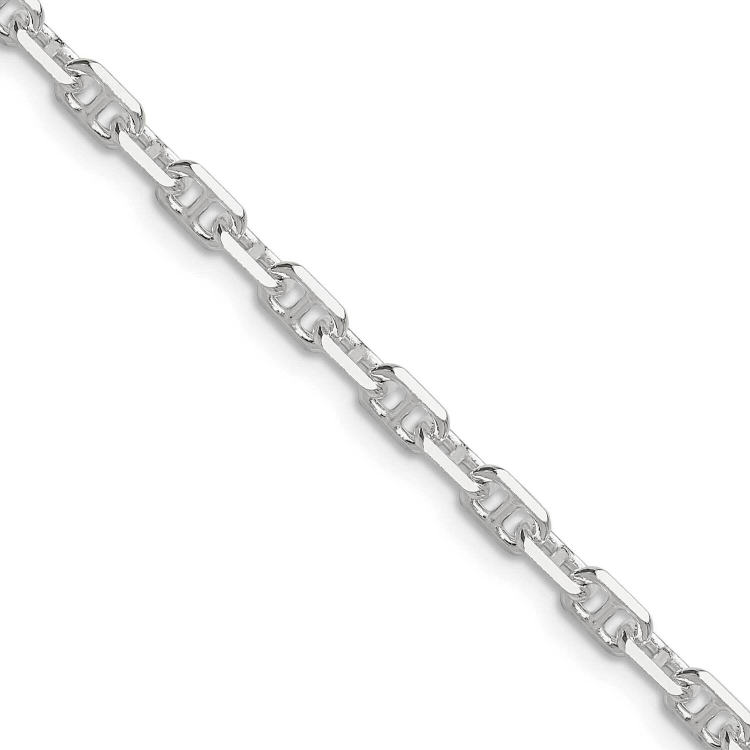 Diamond-Cut 3.75mm Marine Link Chain 24 Inch Sterling Silver Polished QMA100-24, MPN: QMA100-24,