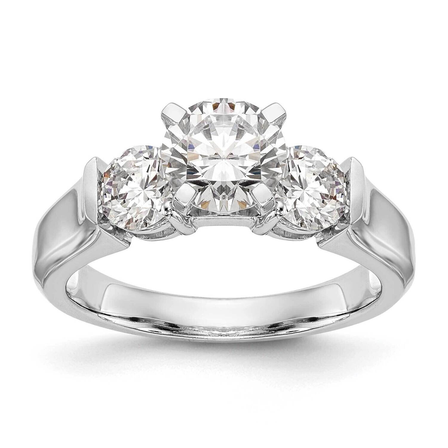 Platinum Gold 3-Stone Engagement Mounting RM2961E-100/075-PL, MPN: RM2961E-100/075-PL,