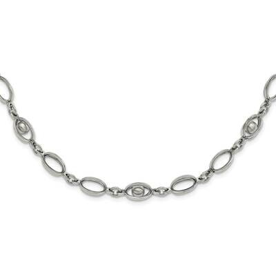 Polished Oval Link Moveable Ball 1.5 Inch Extender Necklace Stainless Steel SRN1285-18 by Chisel, M…