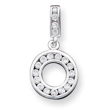 CZ O Shape Pendant Sterling Silver QP766, MPN: QP766,