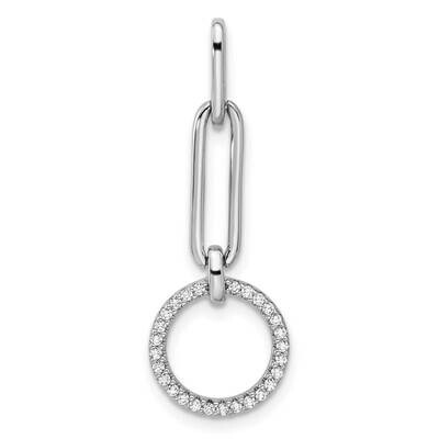 Fancy CZ Circle Pendant Sterling Silver Rhodium-Plated QP5812, MPN: QP5812,