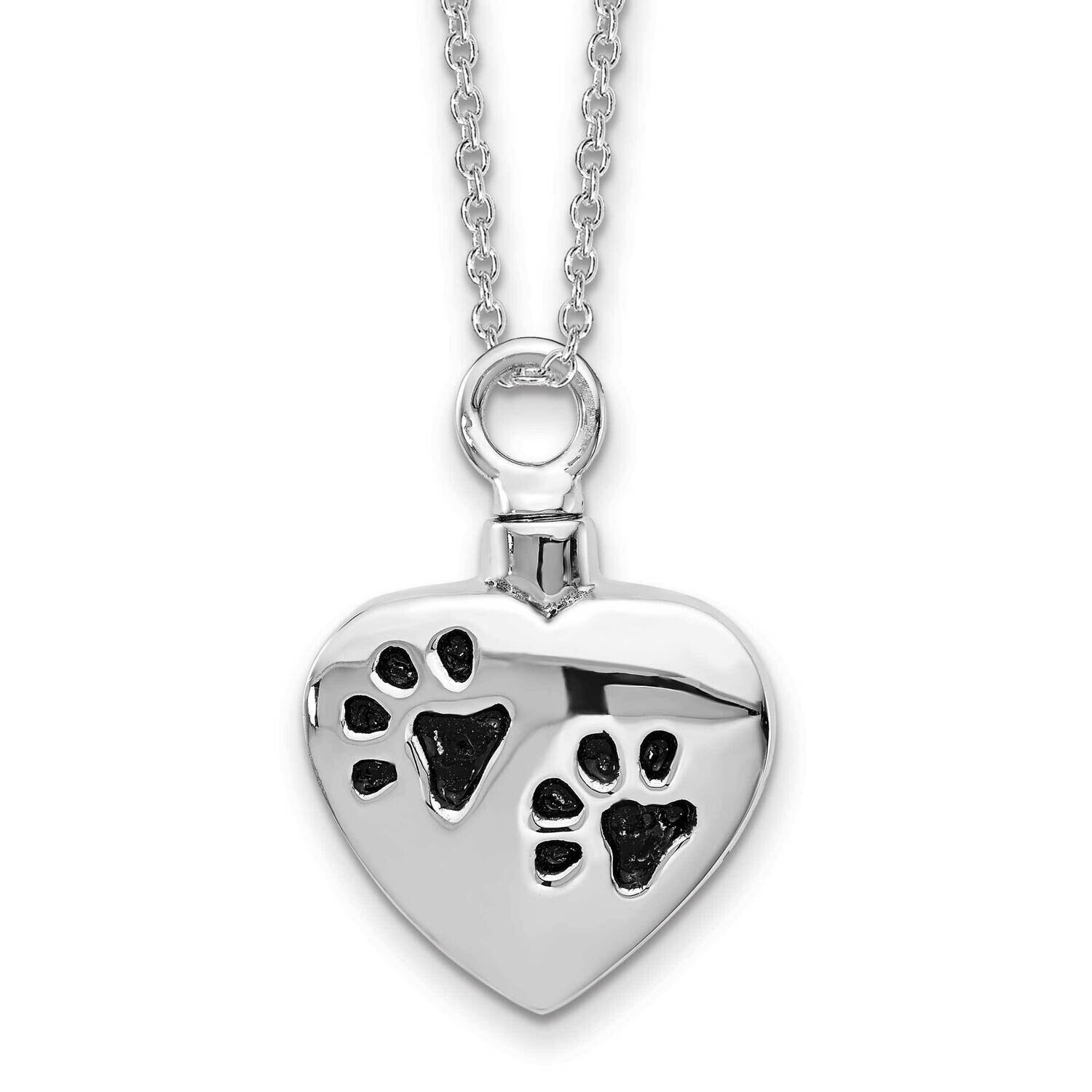Enameled Paw Prints Heart Ash Holder Sterling Silver Rhodium-Plated QP5328/QCL035RH-18, MPN: QP5328…